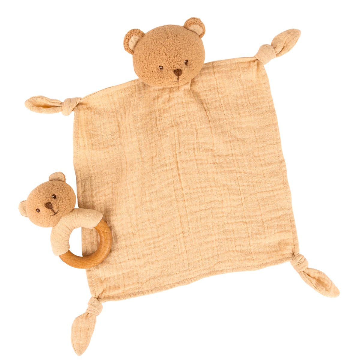 Coffret cadeau doudou et hochet Ours beige, EGMONT TOYS