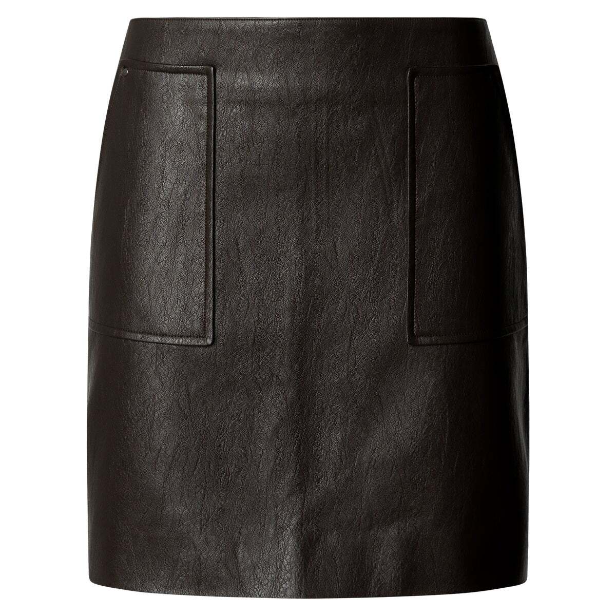 Jupe Courte Effet Cuir brun de trail, PEPE JEANS