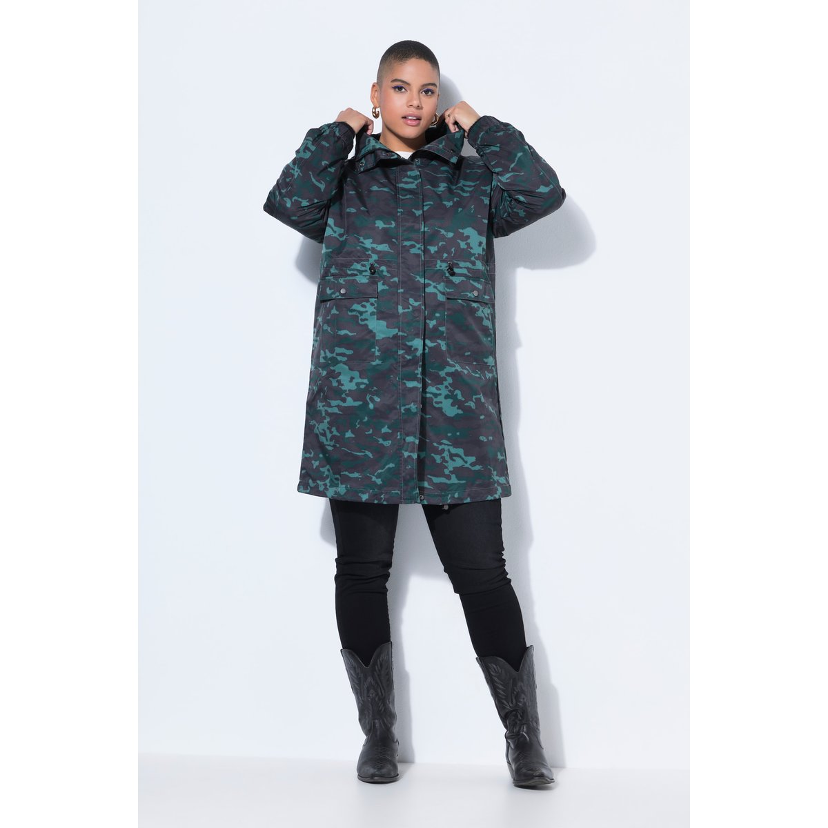 Manteau, coupe droite vert mat, STUDIO UNTOLD