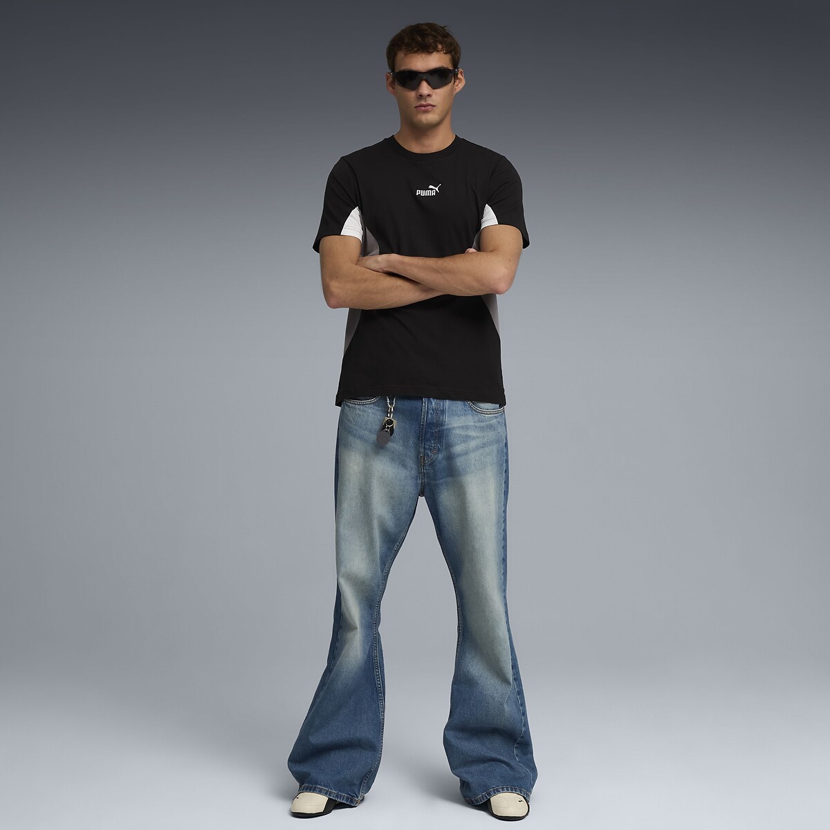 T-shirt met korte mouwen, ESSENTIEL LOGO zwart, PUMA