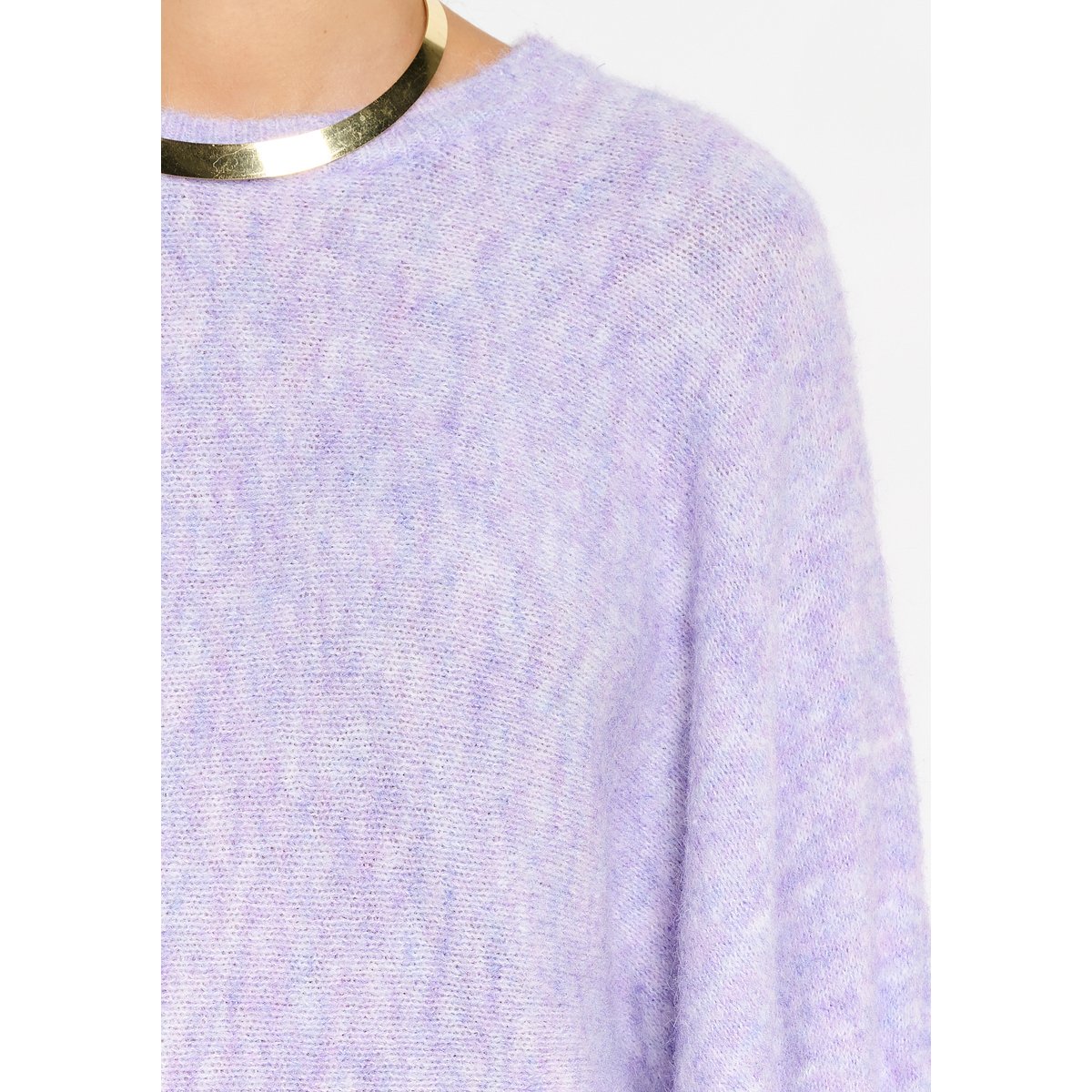 Pull ample à manches ballon lilac bright, LOLALIZA
