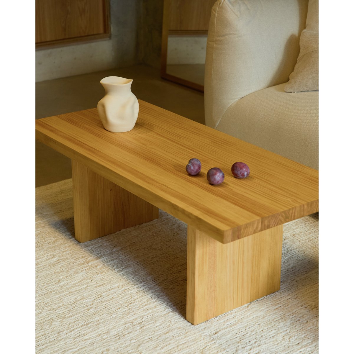 Table basse en pin massif - MAIA couleur unique, HANNUN