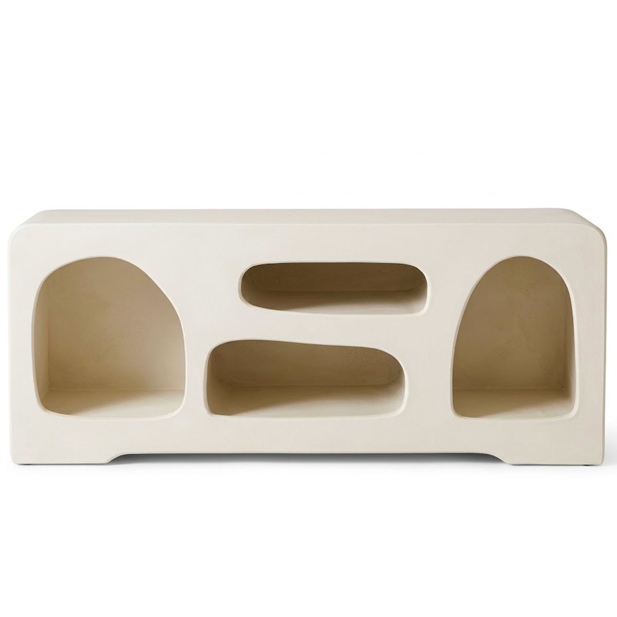 Console niches design blanc 136x36x60cm blanc, WADIGA