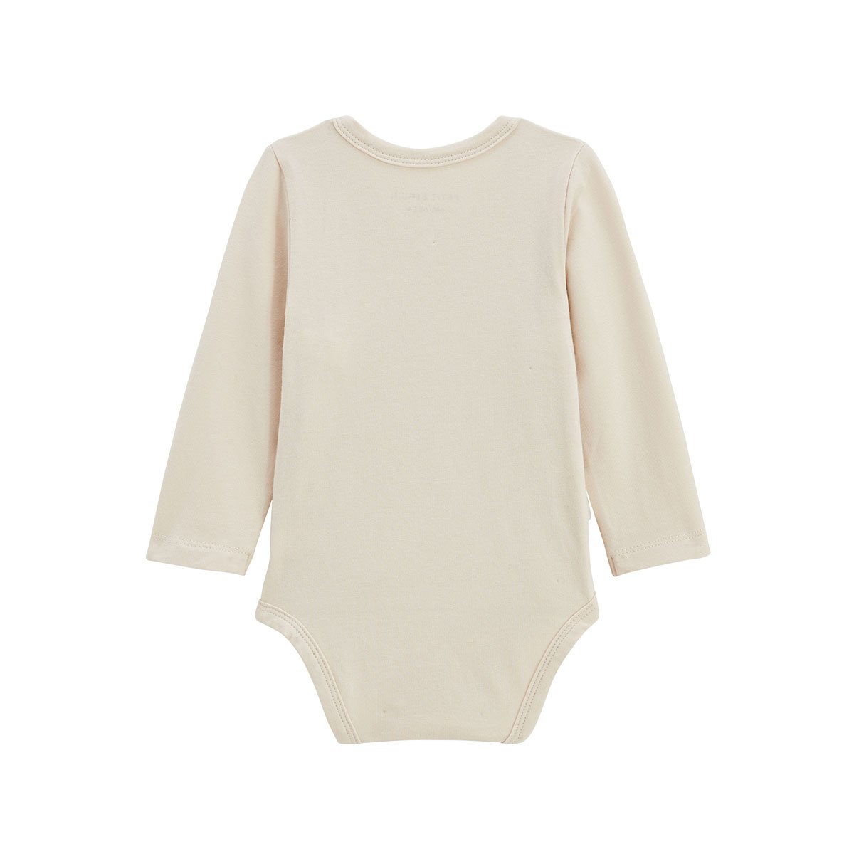 Lot de 3 bodies bébé manches longues ouverture croisée Eden beige, PETIT BEGUIN