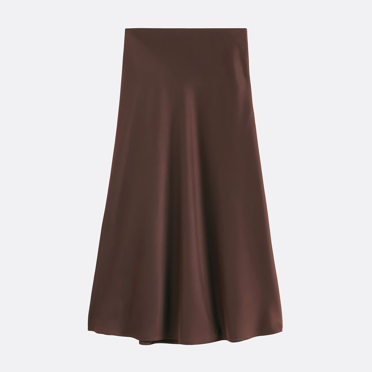 Jupe évasée longue en satin mat, Signature MARION marron, LA REDOUTE COLLECTIONS
