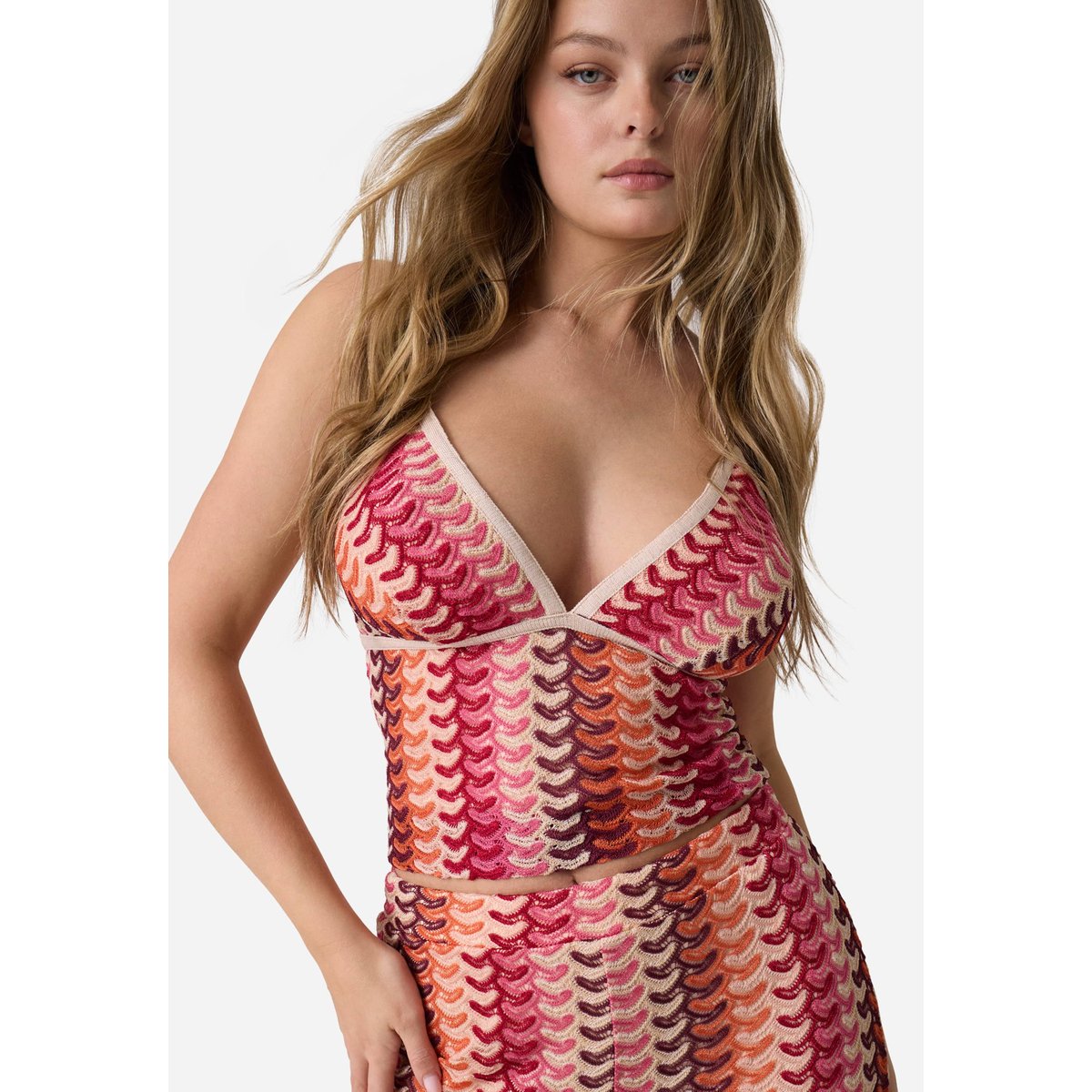 Haut Court En Maille rose multi, GUESS