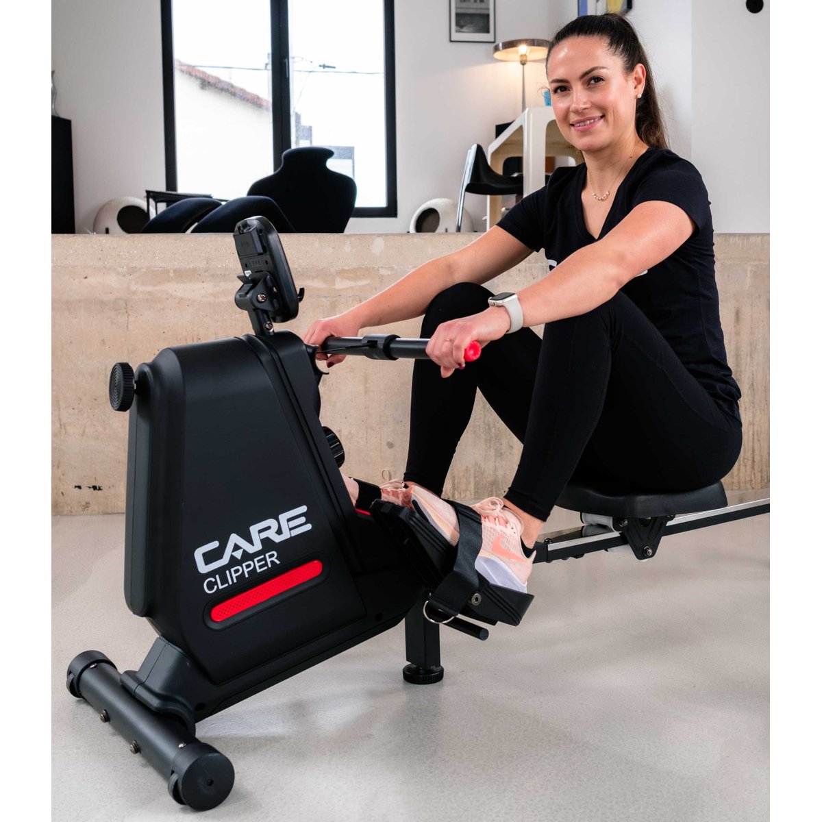 Rameur CARE - CLIPPER - manuel et connecté noir, CARE FITNESS