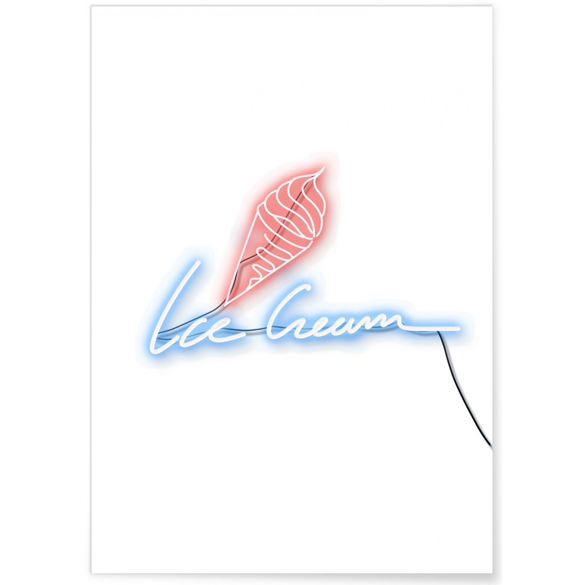 Affiche Ice Cream blanc, L'AFFICHERIE