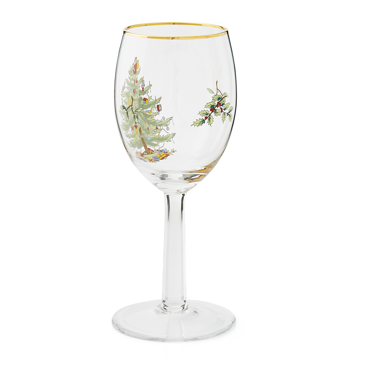 Set of 4 Christmas Tree Wine Glasses transparent, SPODE