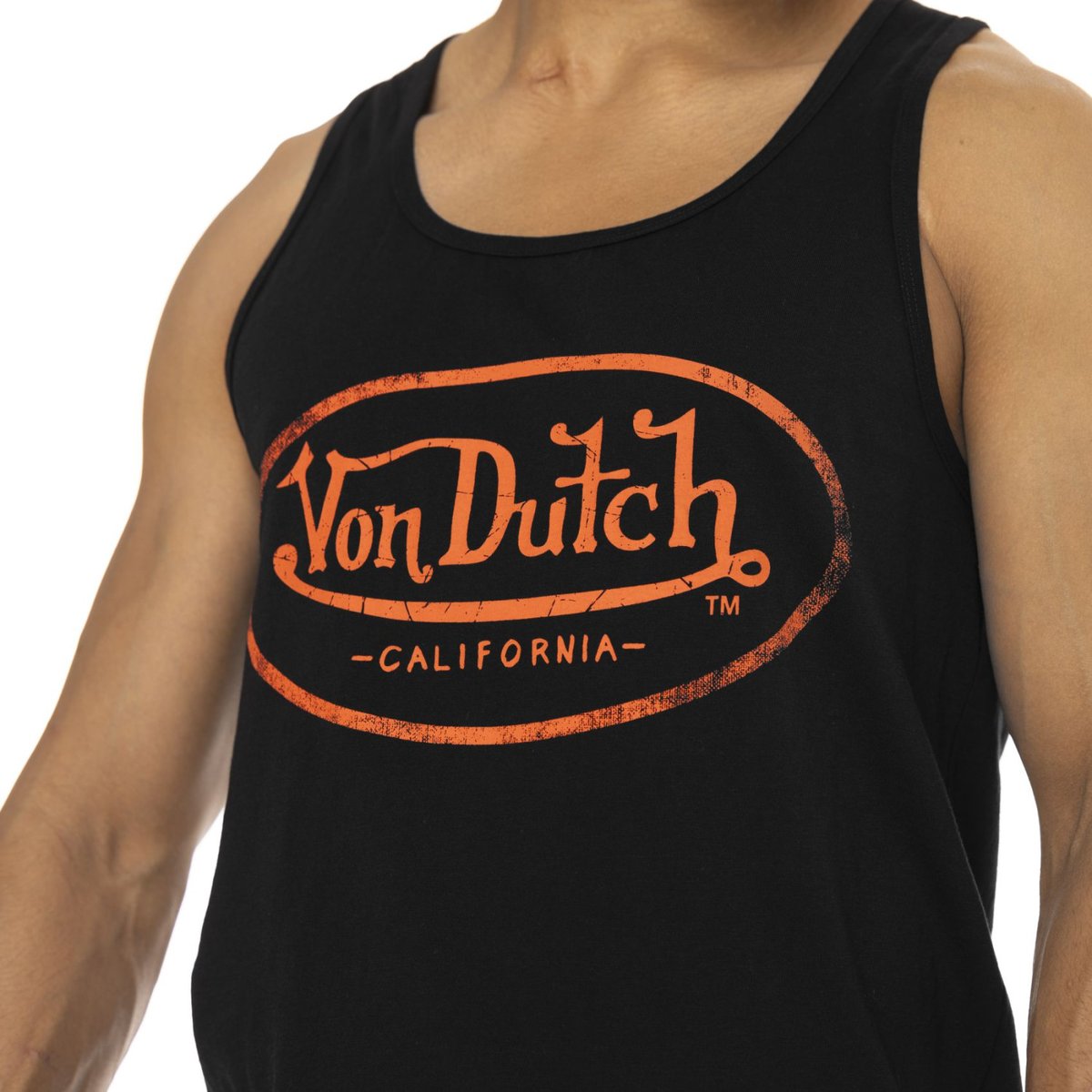 Débardeur homme en coton Base avec logo noir/orange, VON DUTCH
