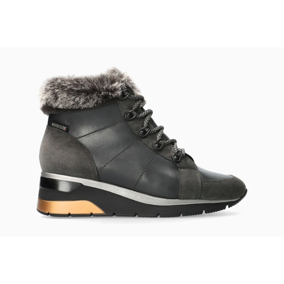 Bottines en cuir EVODIA gris foncé 5143, MEPHISTO
