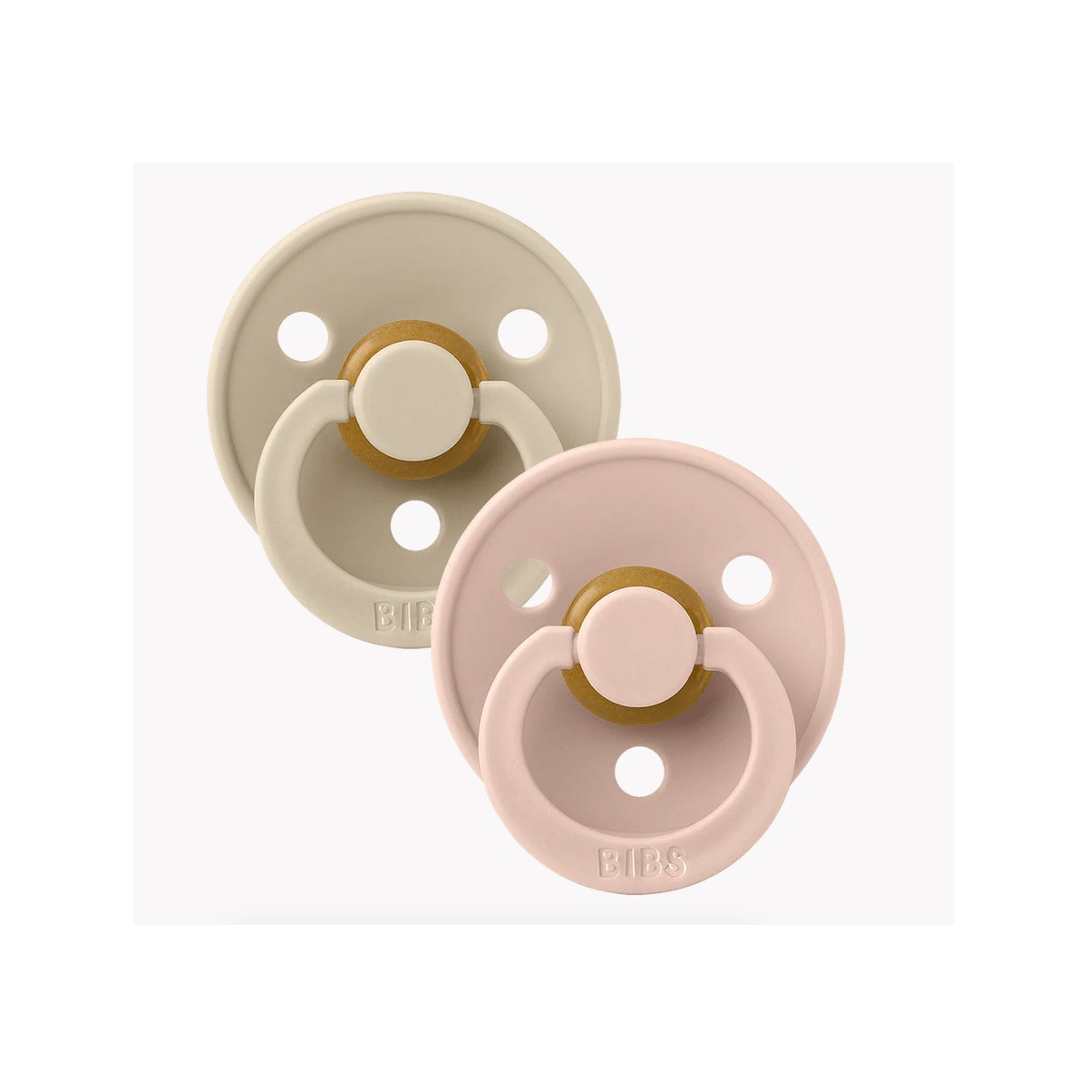 Lot de 2 sucettes - Latex de caoutchouc naturel - Taille 2 6 mois Vanilla/Blush couleur unique, Bibs