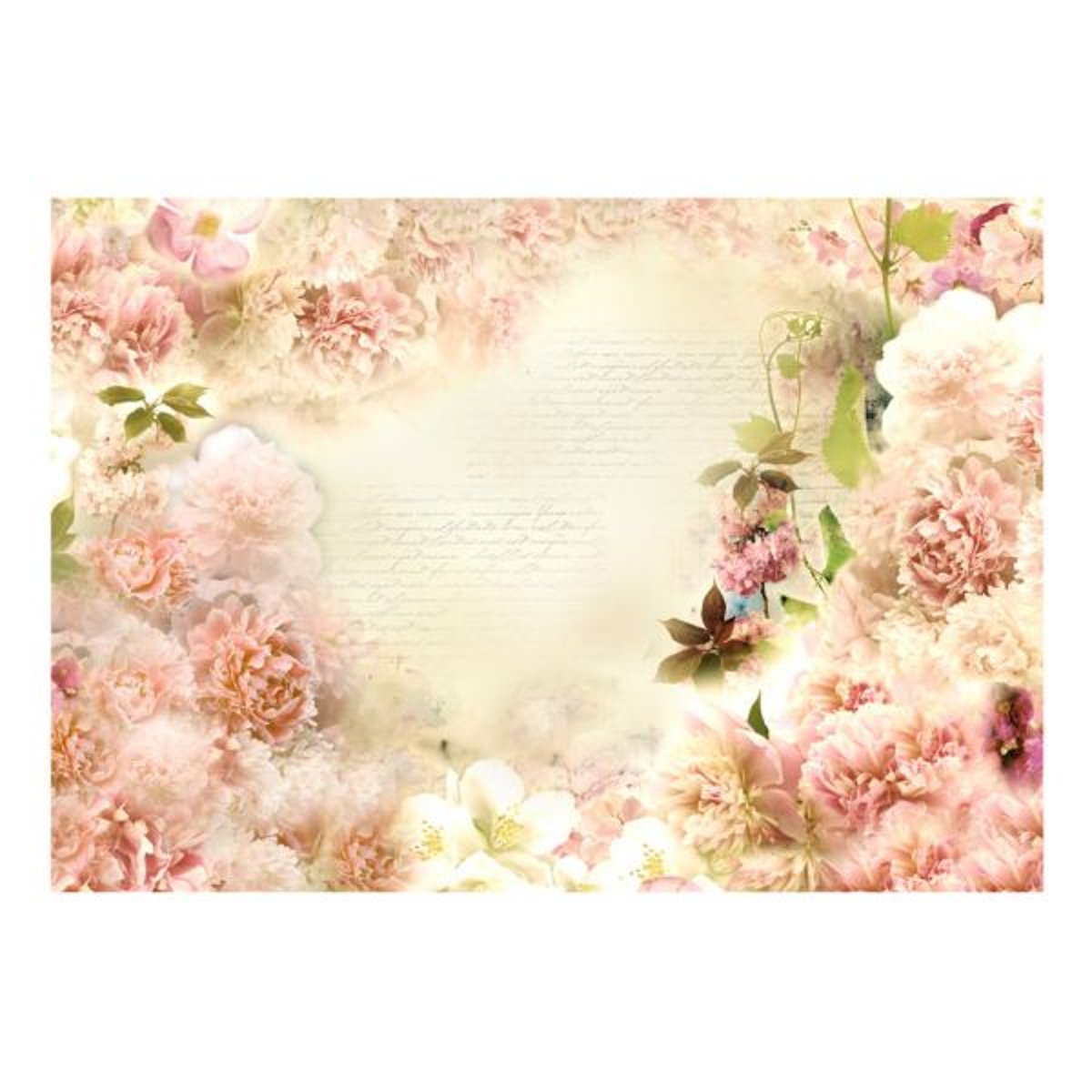 Papier peint intissé panoramique Fleurs Spring fragrance rose, EDEN