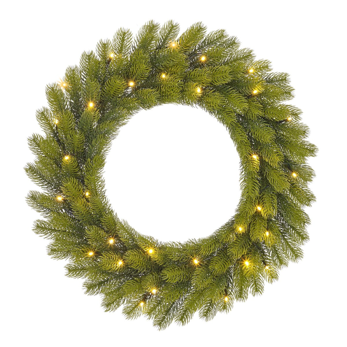 Couronne de Noël avec LED Ø60 cm NAGOYA vert, BLACK BOX TREES