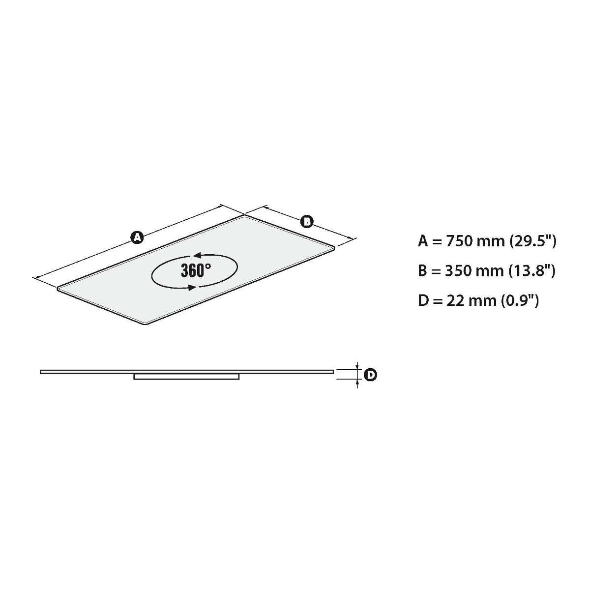 Plateau TV Rotobase Elite L couleur unique, MELICONI