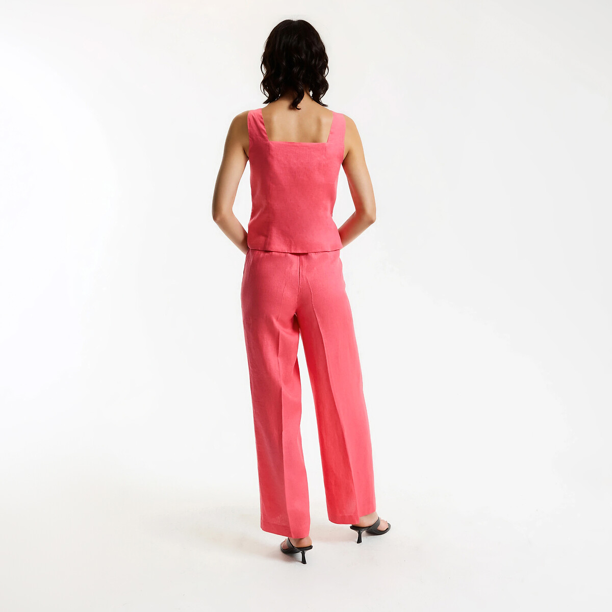 Tuta effetto 2-in-1 in lino rosa fragola , LA REDOUTE COLLECTIONS