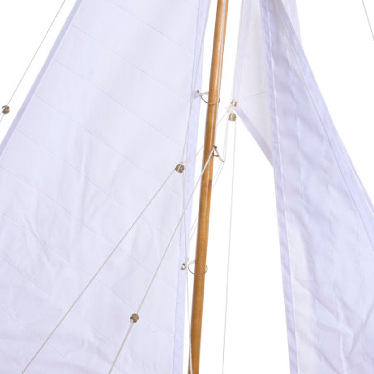 Grand bateau à voiles décoratif bois blanc 75x14x98cm blanc, WADIGA