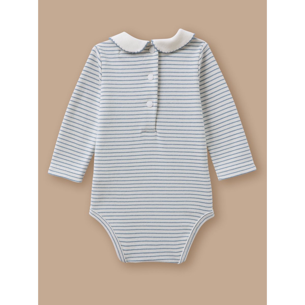 Body rayé  - coton biologique rayure bleue, CYRILLUS