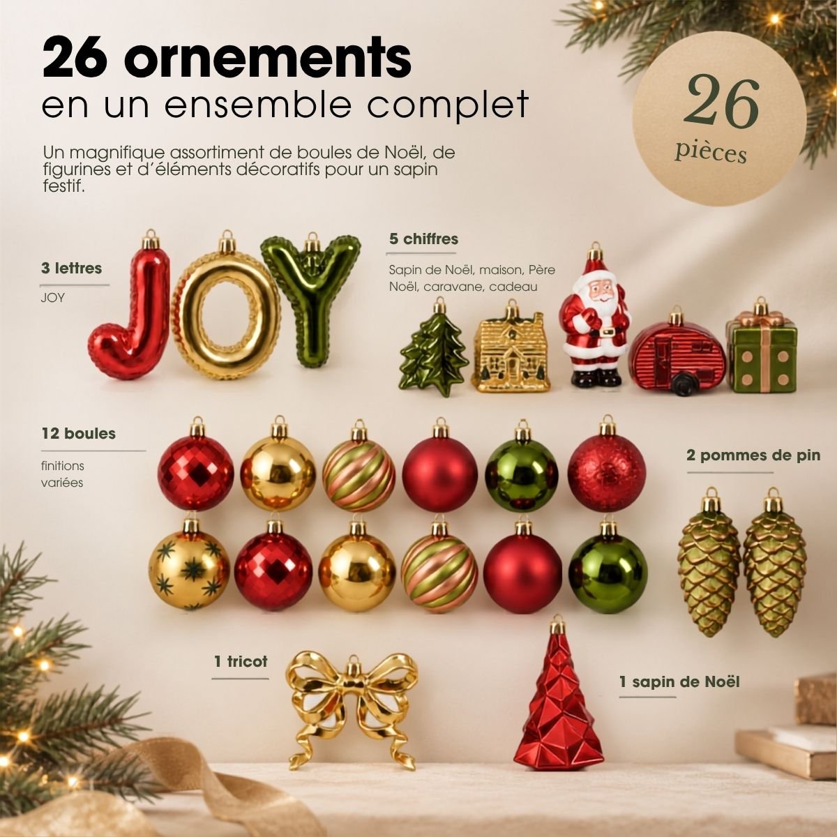 Boule de Noël multicolores, MICA DECORATIONS