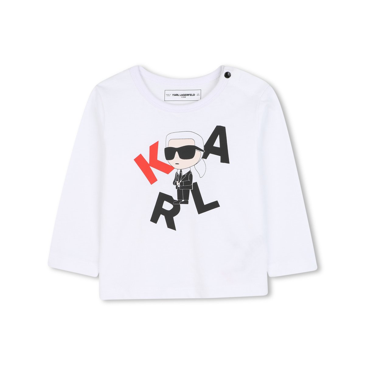 T-shirts à manches longues blanc, KARL LAGERFELD KIDS