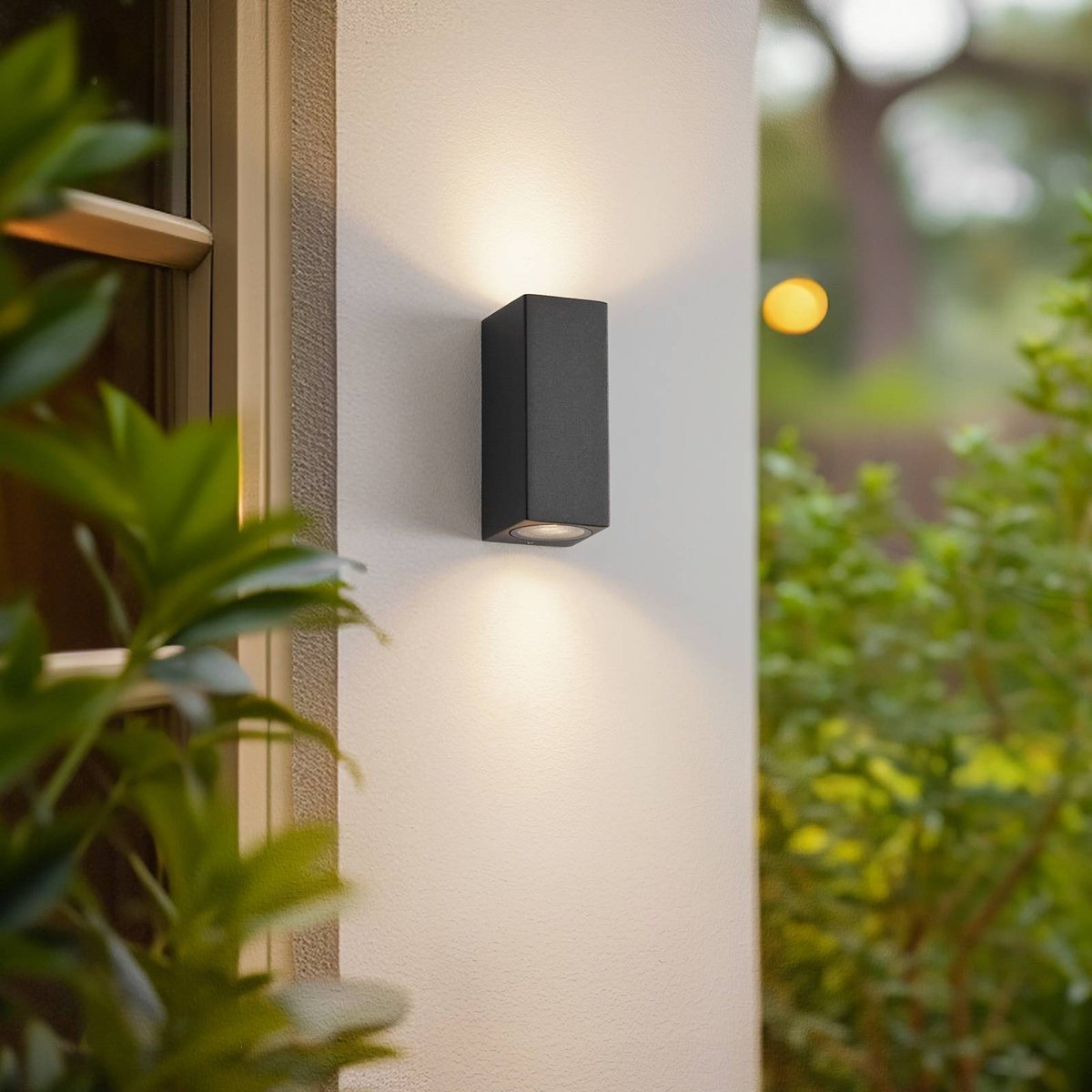 Applique extérieure en aluminium moderne anthracite, LUCANDE