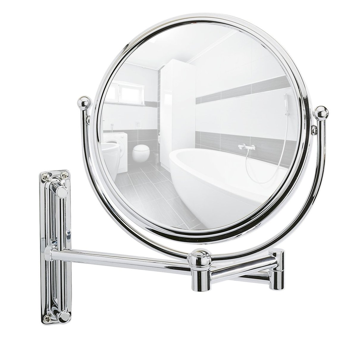 Miroir Mural Grossissant De Salle De Bain Deluxe argent, WENKO