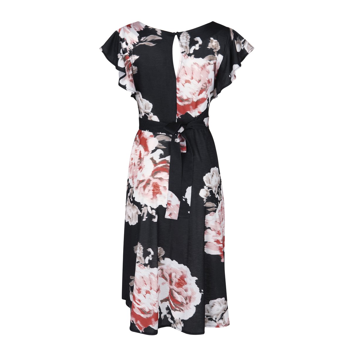 Robe estivale manches courtes Hawaii noir, LISCA