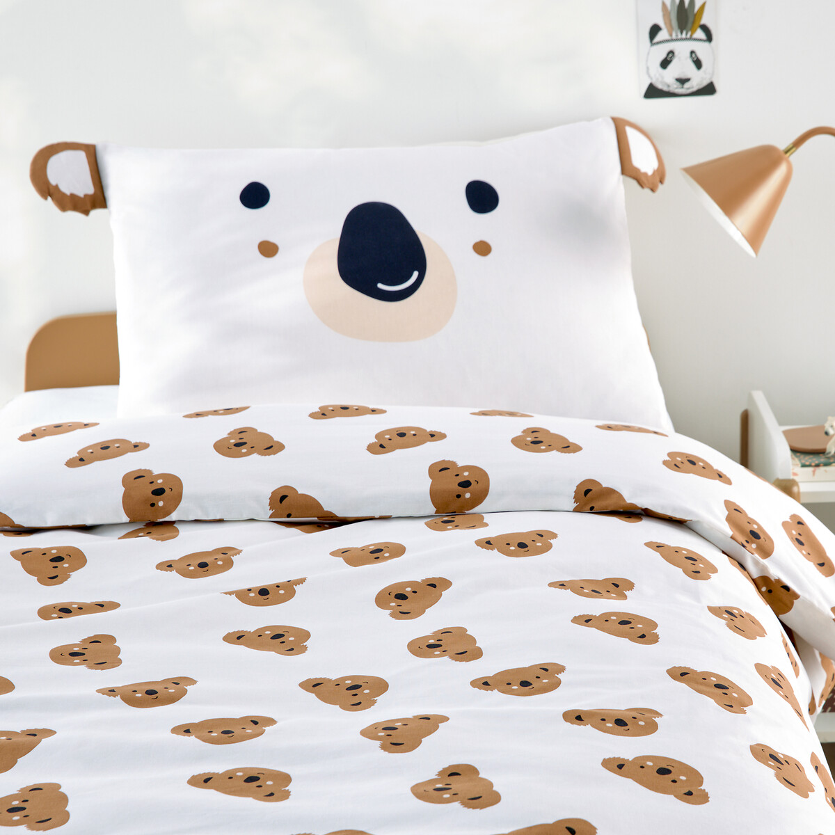 Parure de lit enfant 50% coton recyclé, taie rectangulaire, KOALA imprimé animal, LA REDOUTE INTERIEURS