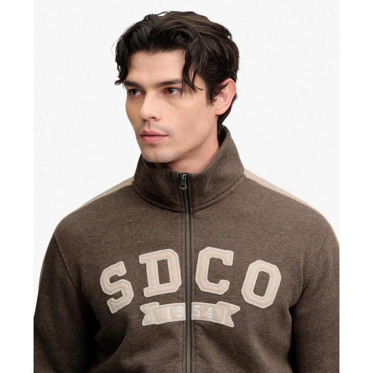 Veste Track coupe décontractée marron, SUPERDRY