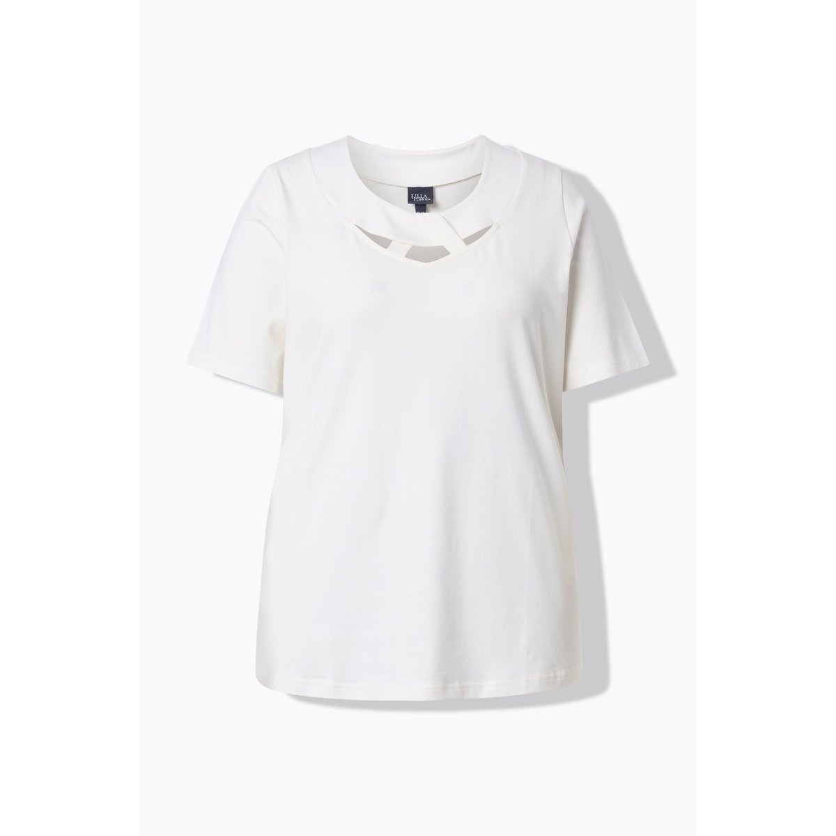 T-shirt effet drapé, manches courtes blanc cassé, ULLA POPKEN