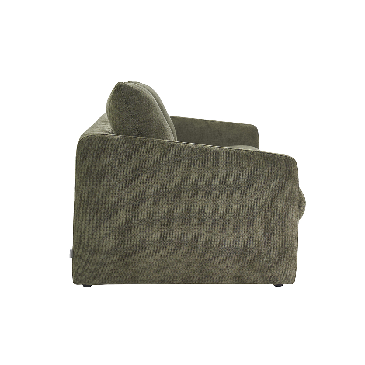 Canapé 2 places en tissu effet velours texturé beige PAULIN kaki, MILIBOO