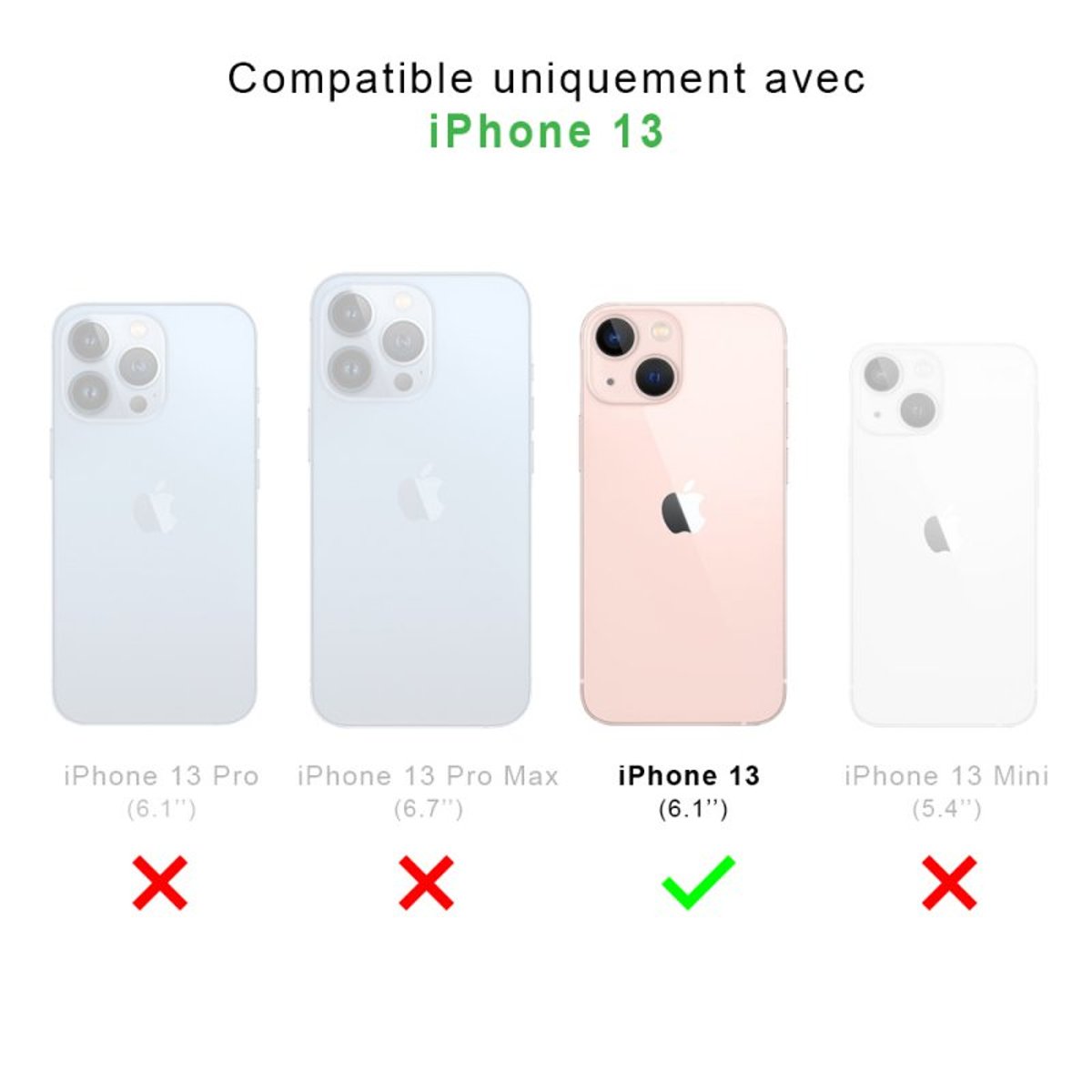 Coque iPhone 13 antichoc + 2 vitres bleu, EVETANE