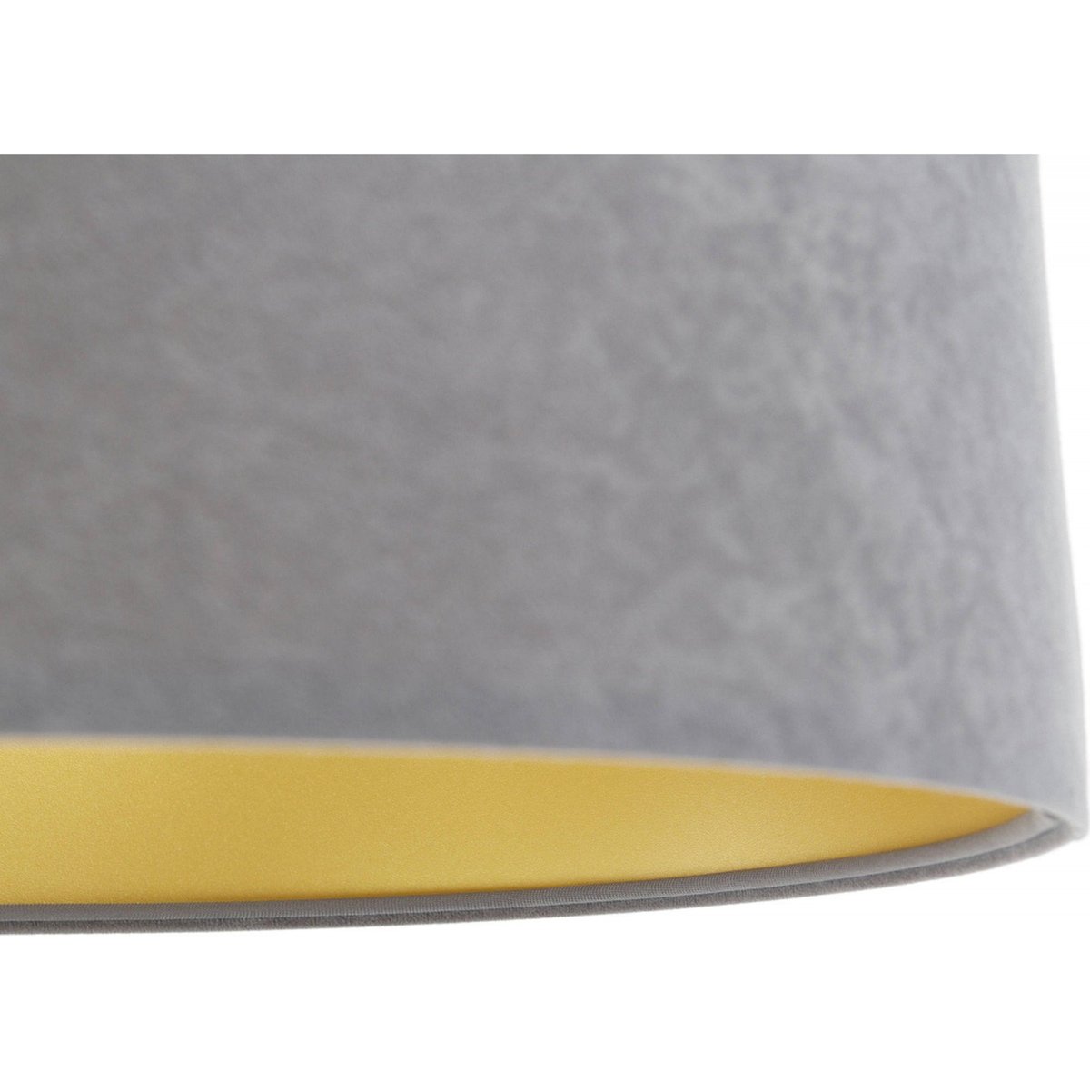 Suspension SWING fait main abat-jour en satin microfibre blanc et gris, liseret doré et intérieur doré, BPS KONCEPT
