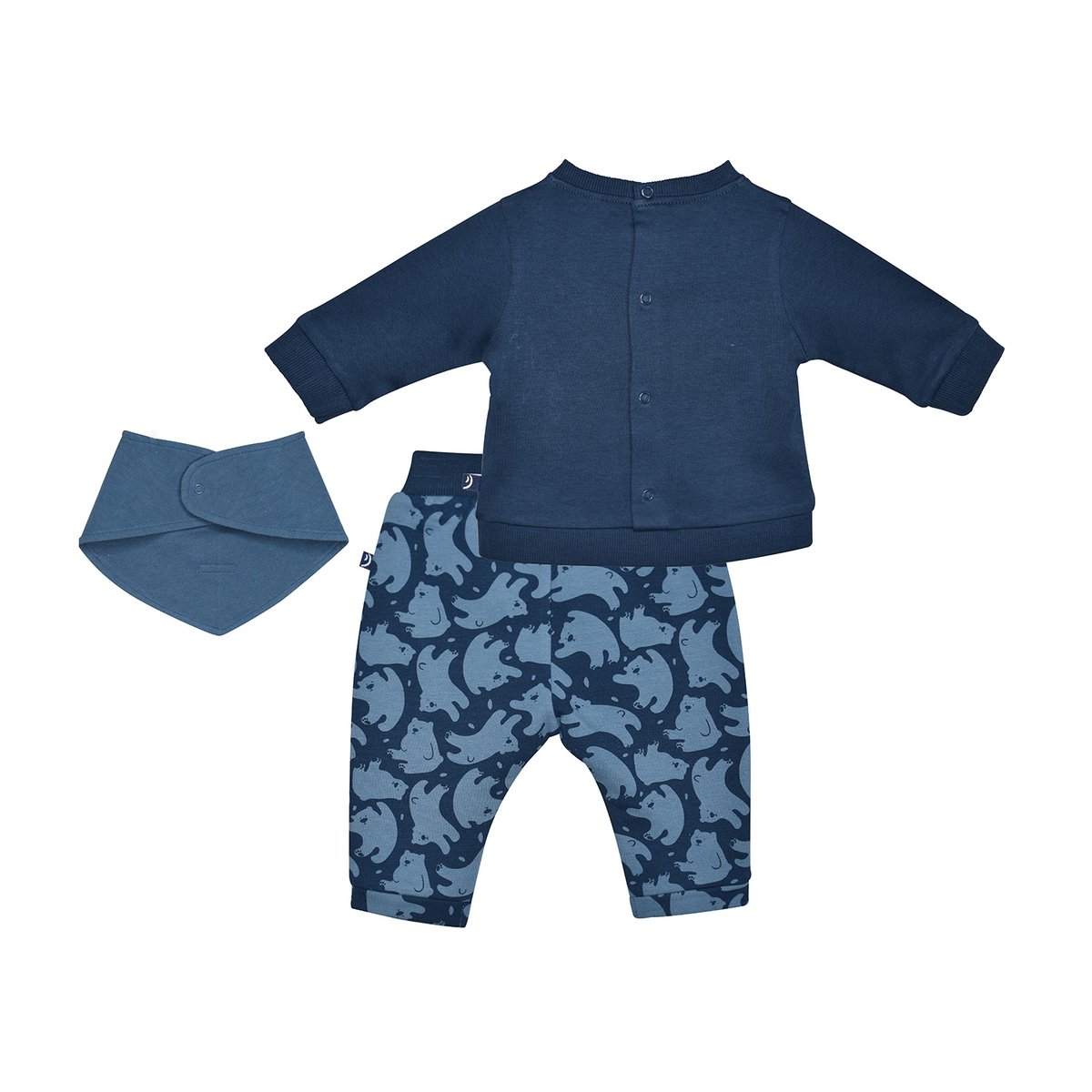 Tshirt pantalon bavoir max maille naissance bleu, SUCRE D'ORGE