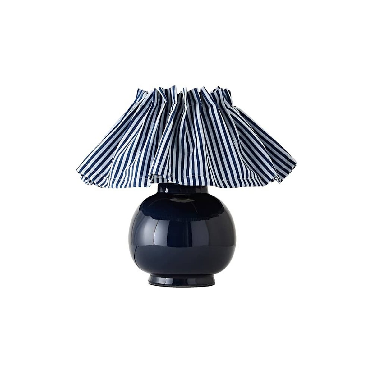 Arlo Ceramic Table Lamp with Pinstripe Pleat Shade navy blue, SO'HOME