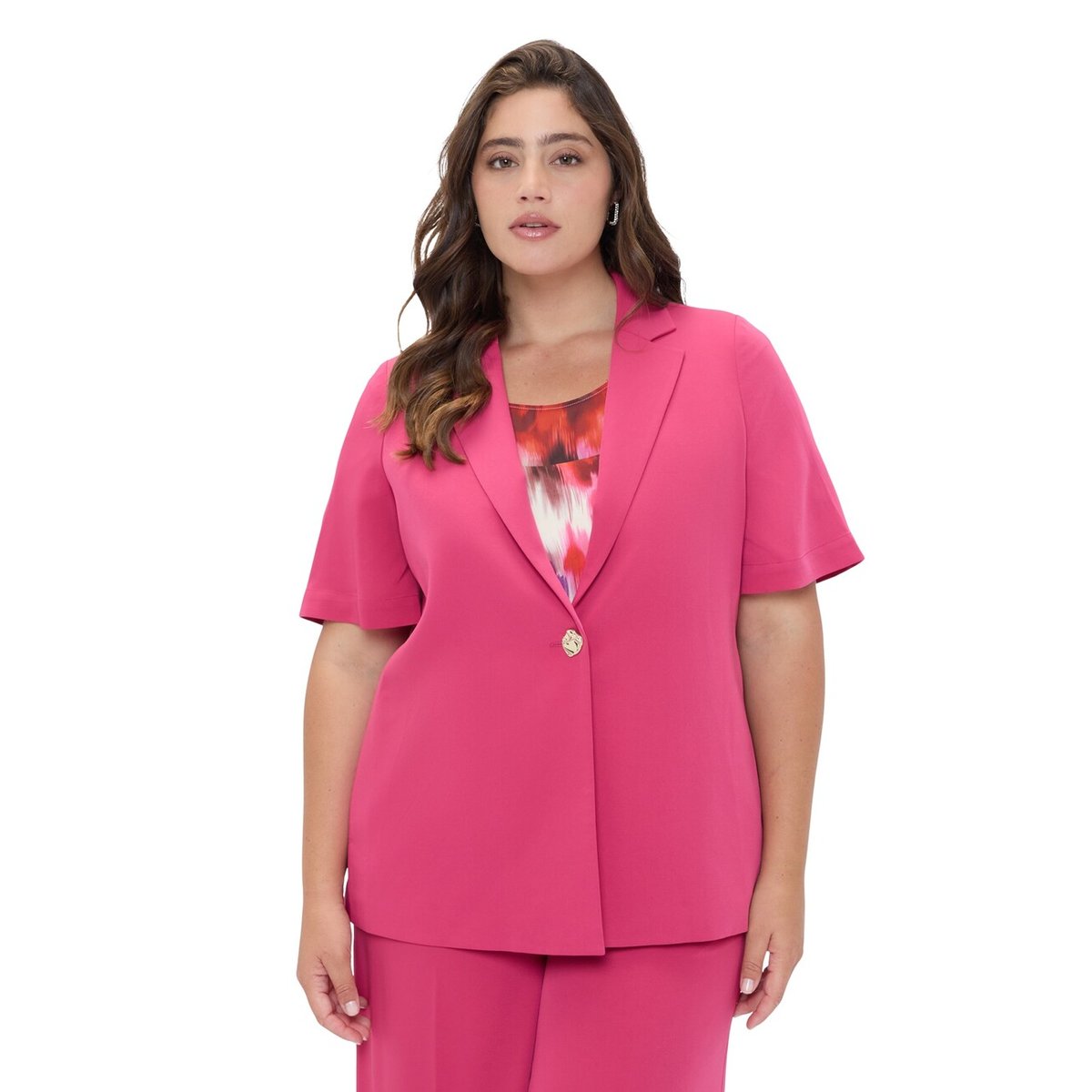 Blazer avec bouton bijou fuchsia, FIORELLA RUBINO
