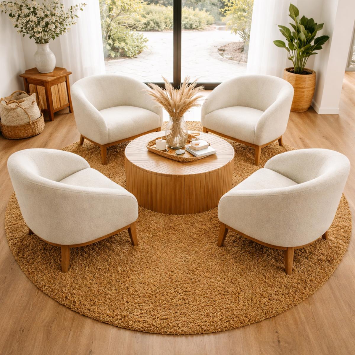 Tapis poils longs shaggy tissé motif uni UNI I or, UN AMOUR DE TAPIS