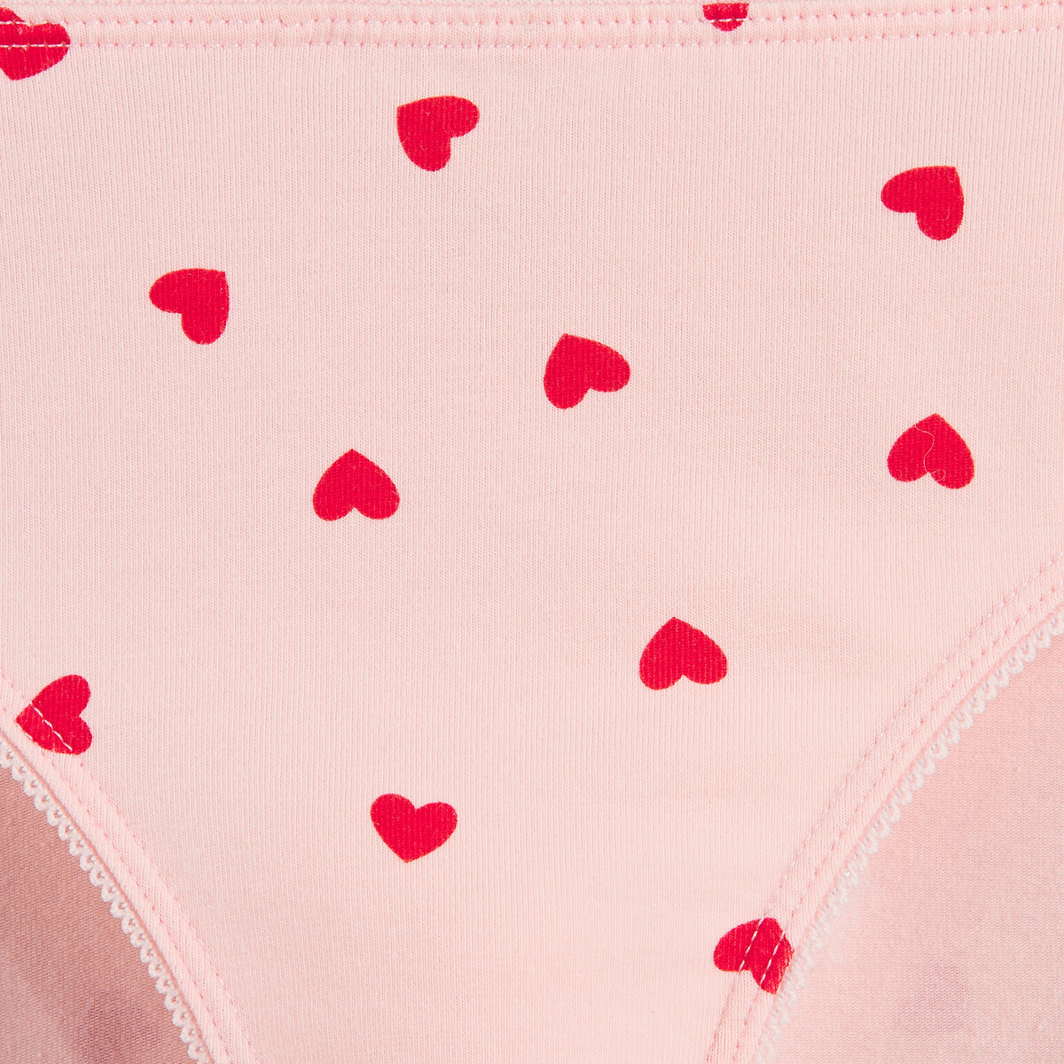 Lot de 5 culottes imprimées cœur, marinière et unies assortis, LA REDOUTE COLLECTIONS