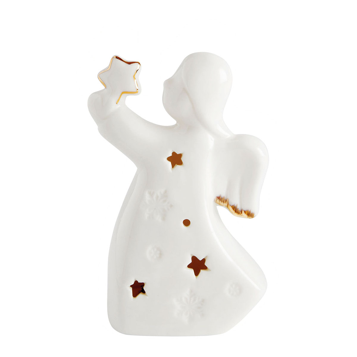 Ange décoratif étoile LED moyen modèle blanc, MATHILDE M