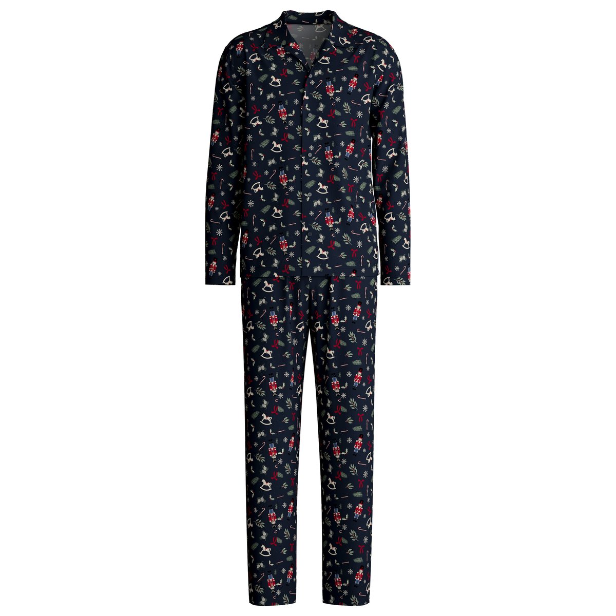 Pyjama boutonné sur toute la longueur manches longues Coton FAMILY & FRIENDS saphir bleu, CALIDA