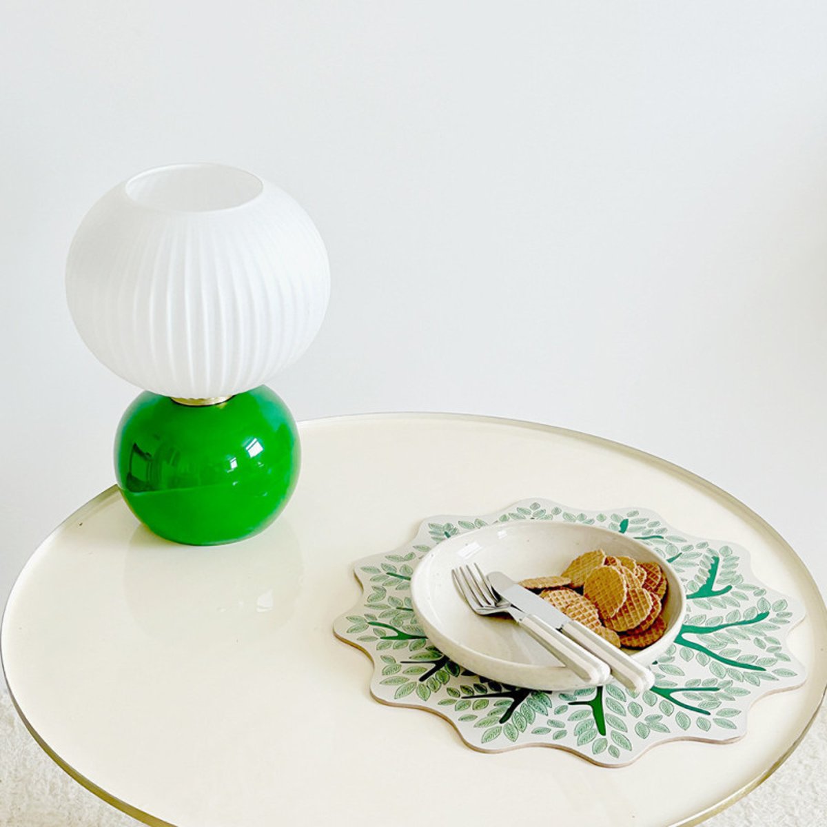 Lampe de chevet en verre Adonis vert vert, MILLUMINE