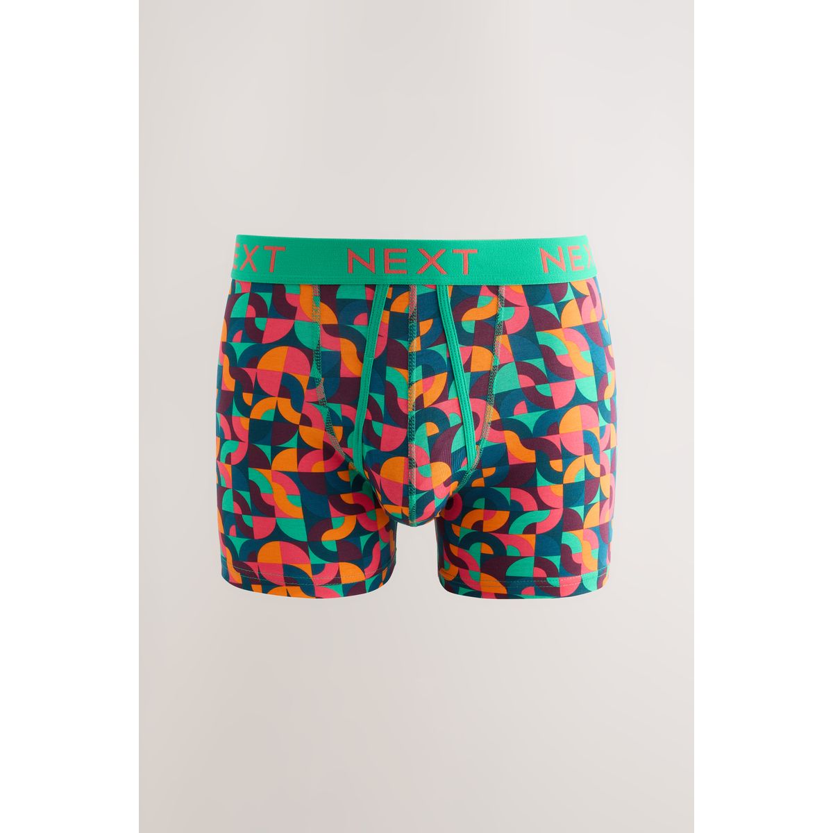 Boxer avec ouverture sur le devant, lot de 5 imprimé géométrique cercle bleu vif/orange/violet, NEXT