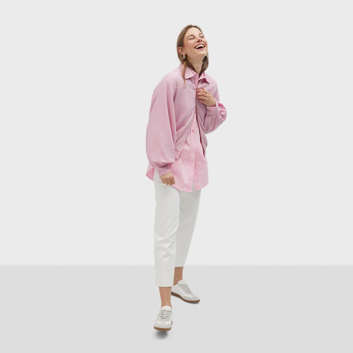 Veste bomber à col revers rose clair, LOLA CASADEMUNT