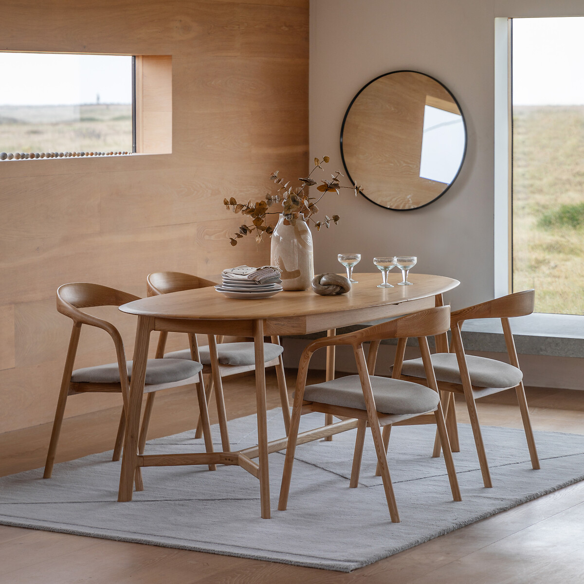 Murwara Oak Extendable Oval Dining Table (Seats 8) oak, ÉDITÉ