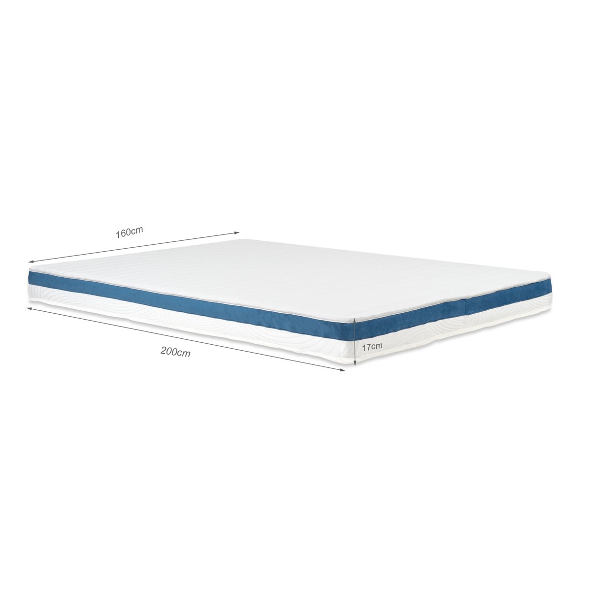 Matelas mousse HR et mémoire de forme 17cm 5 Zones, URANUS blanc, MEUBLES COSY