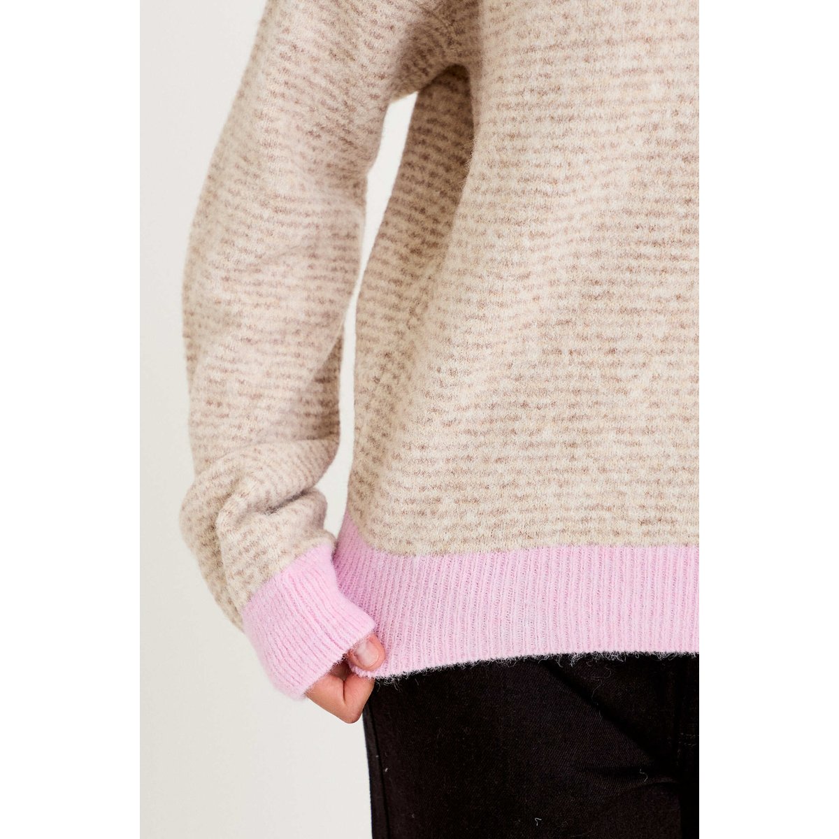 Pull ample col rond manches longues marron, CACHE CACHE