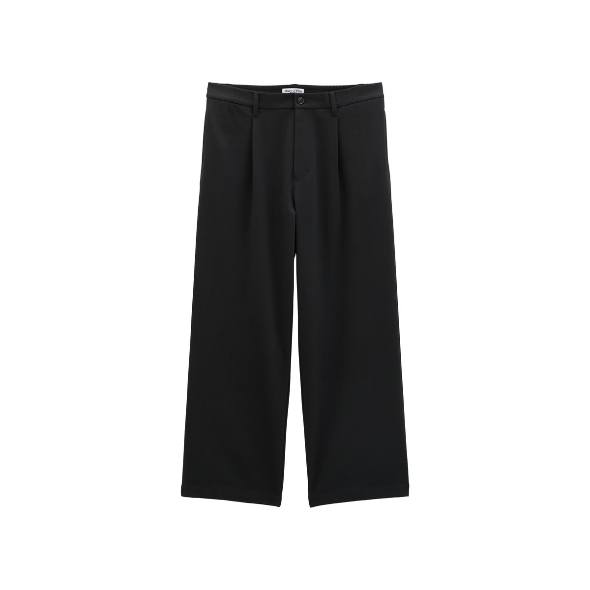 Pantalon modèle Niels large en interlock doux noir, MARC O’POLO DENIM