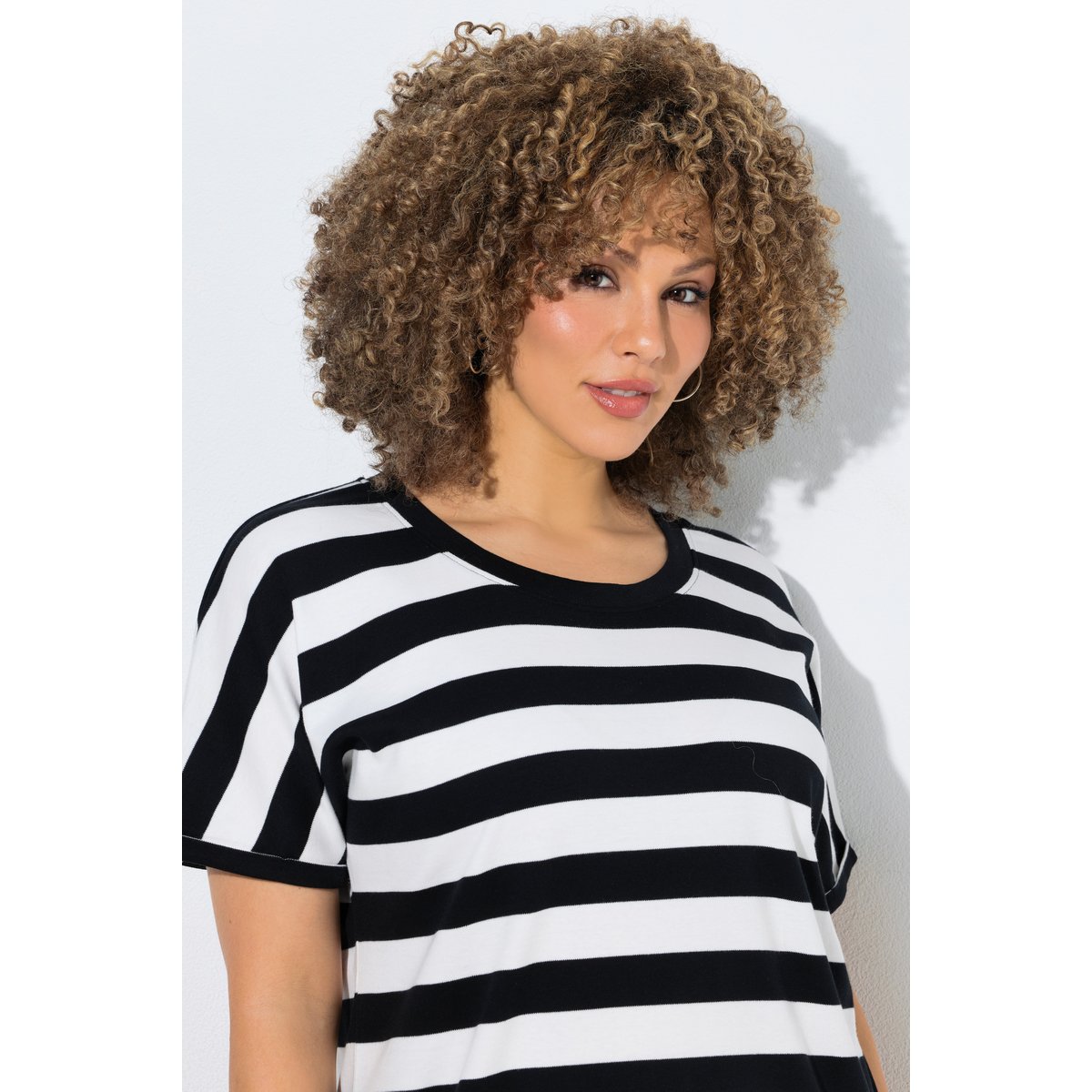 T-shirt rayé oversize noir, ULLA POPKEN