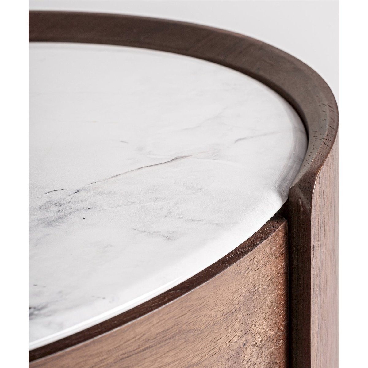 Table de chevet en bois vieilli style contemporain marron clair finition vieillie, RECOLLECTION