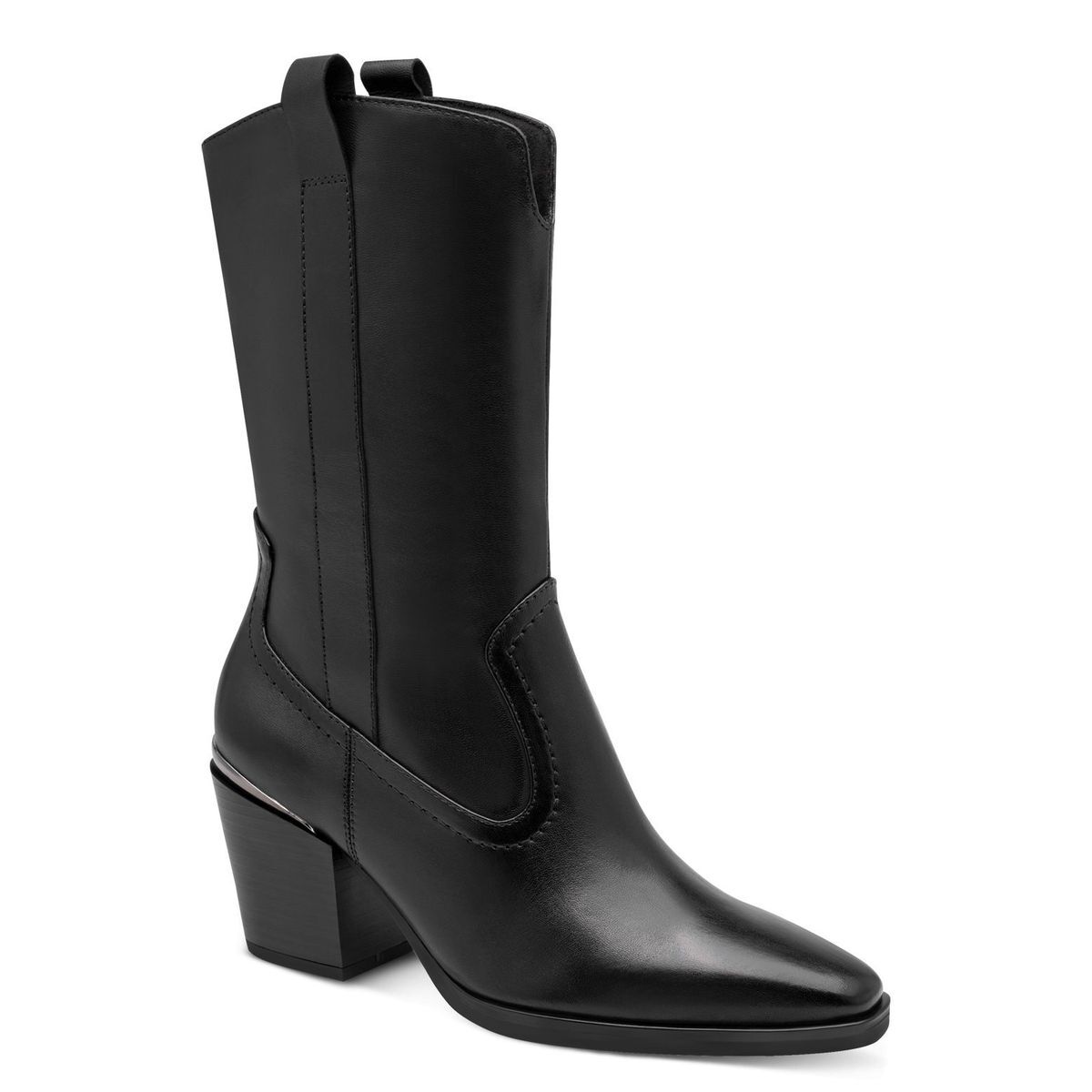 Bottine en cuir noir nappa, MARCO TOZZI
